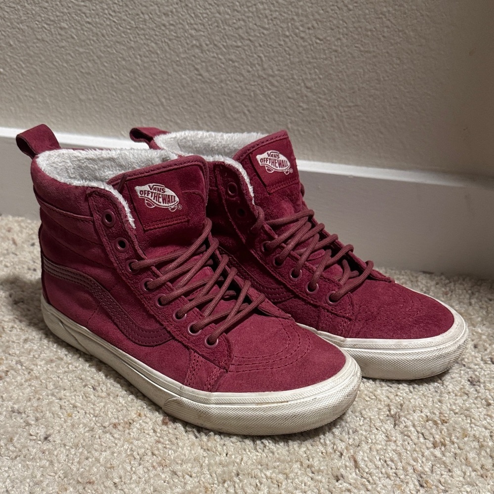Vans Burgundy Suede High-Top Sneakers